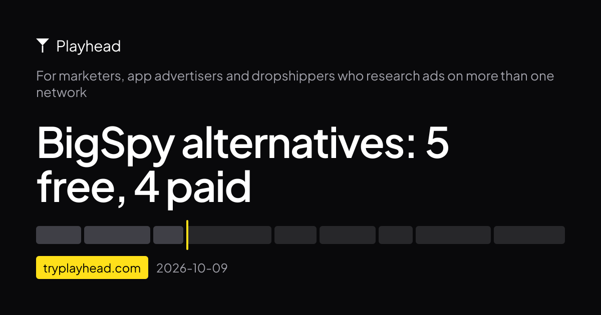 The cover of the article: BigSpy alternatives: 5 free, 4 paid