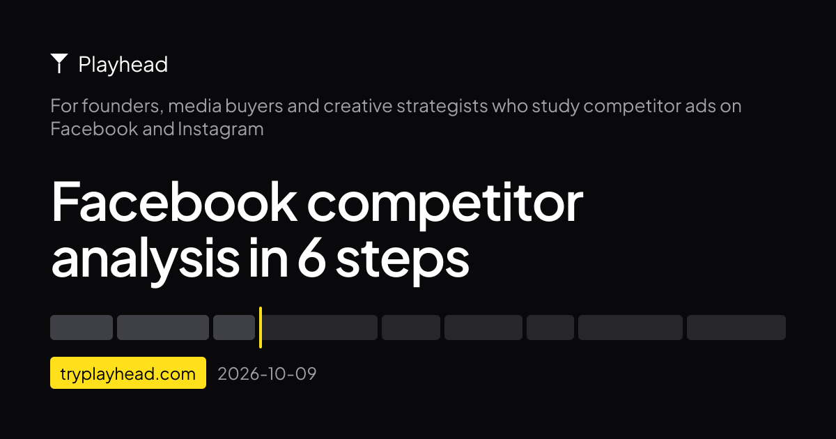 The cover of the article: Facebook competitor analysis in 6 steps