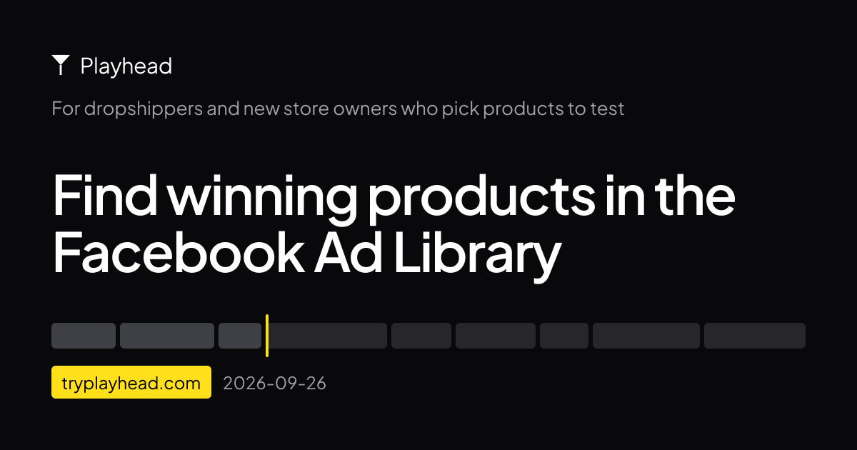 The cover of the article: Find winning products in the Facebook Ad Library