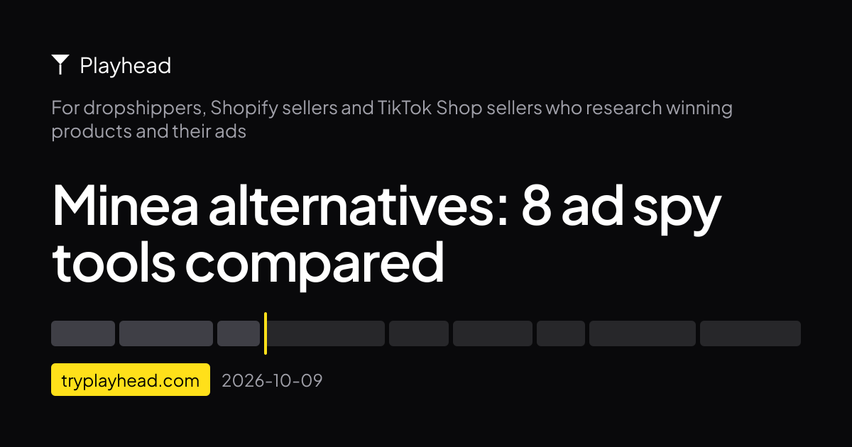 The cover of the article: Minea alternatives: 8 ad spy tools compared