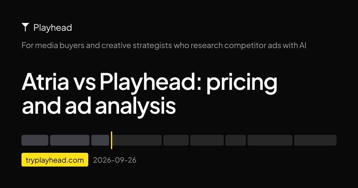 The cover of the article: Atria vs Playhead: pricing and ad analysis