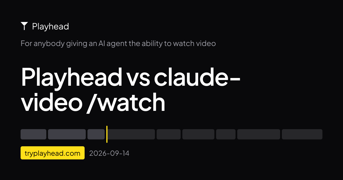 The cover of the article: Playhead vs claude-video /watch
