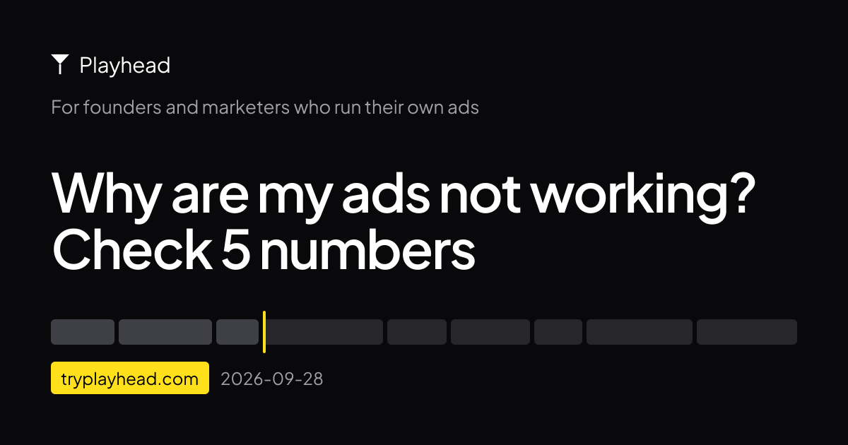 The cover of the article: Why are my ads not working? Check 5 numbers